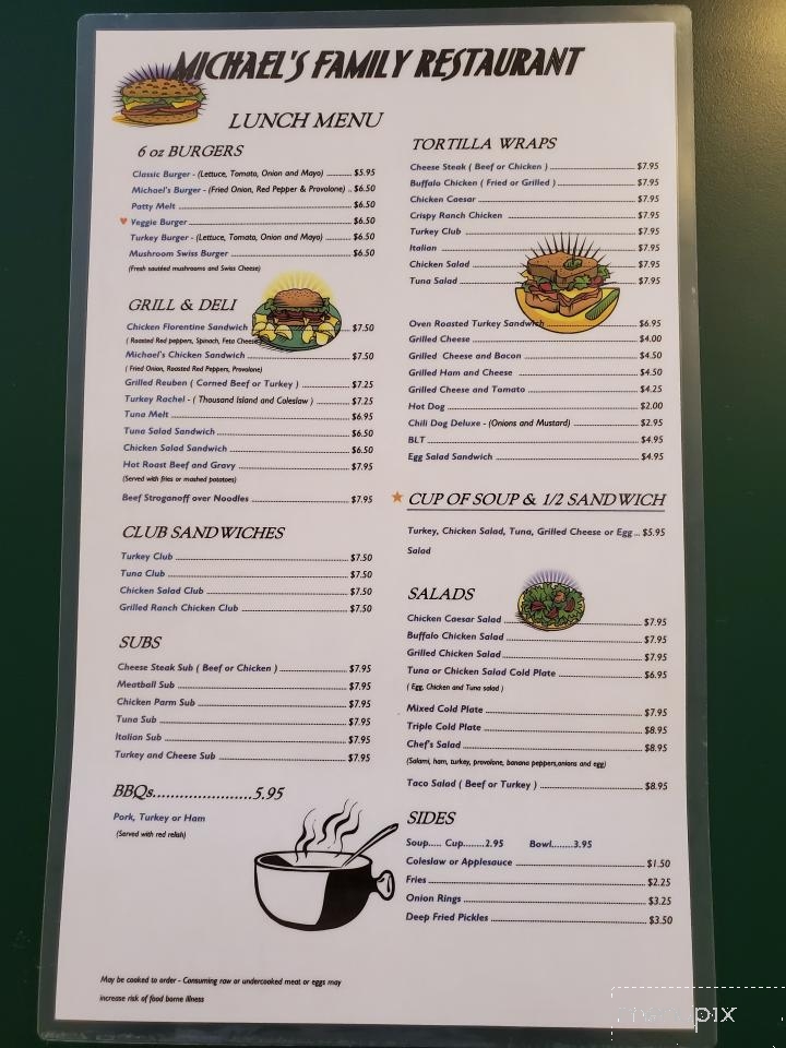 Michael's Family Restaurant - Plains, PA menu_pic