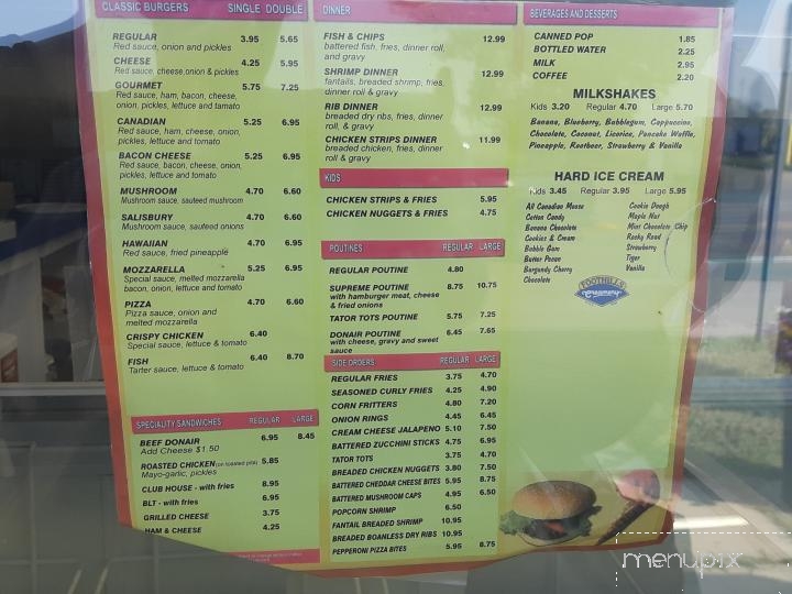 Sugar Shack - Devon, AB menu_pic