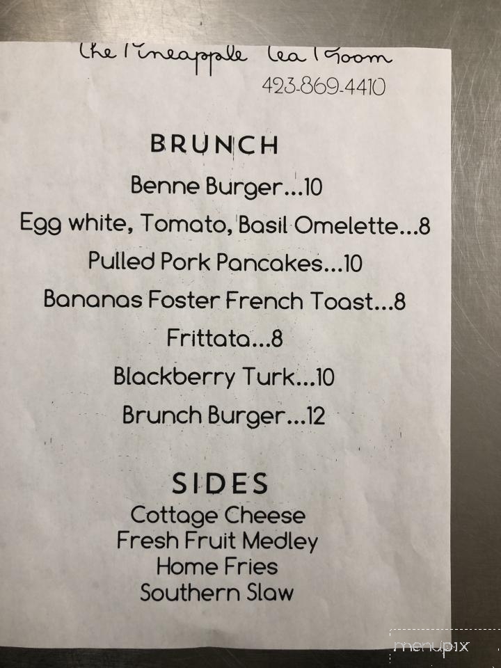 The Pineapple Tea Room - Cumberland Gap, TN menu_pic