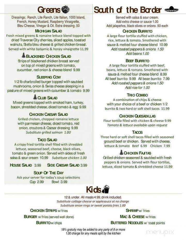 Northern Trails Bar & Grill - Newaygo, MI menu_pic