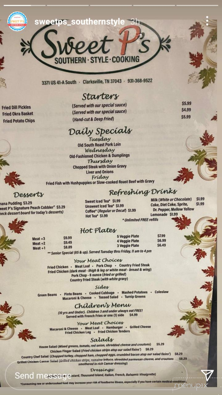 Sweet P's Southern Style - Clarksville, TN menu_pic