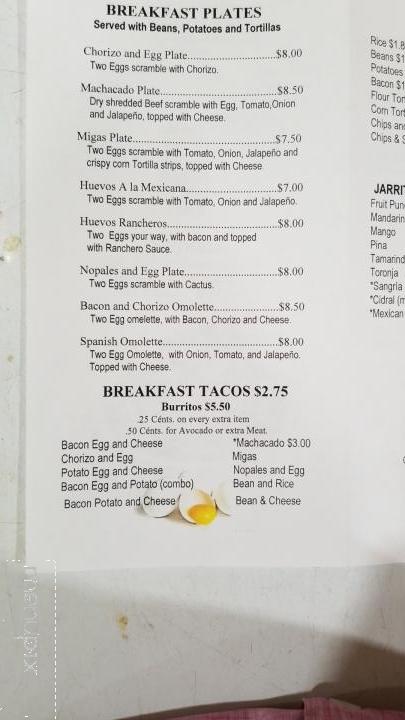 Taqueria Sergios - La Grange, TX menu_pic