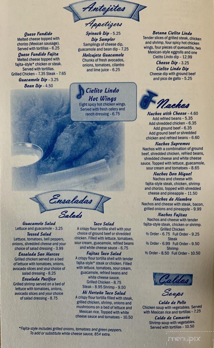 Cielito Lindo - Vonore, TN menu_pic