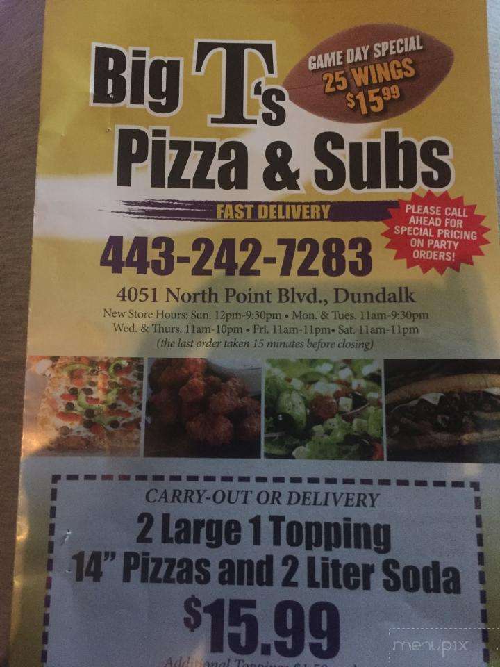 Big T's Pizza & Subs - Dundalk, MD
