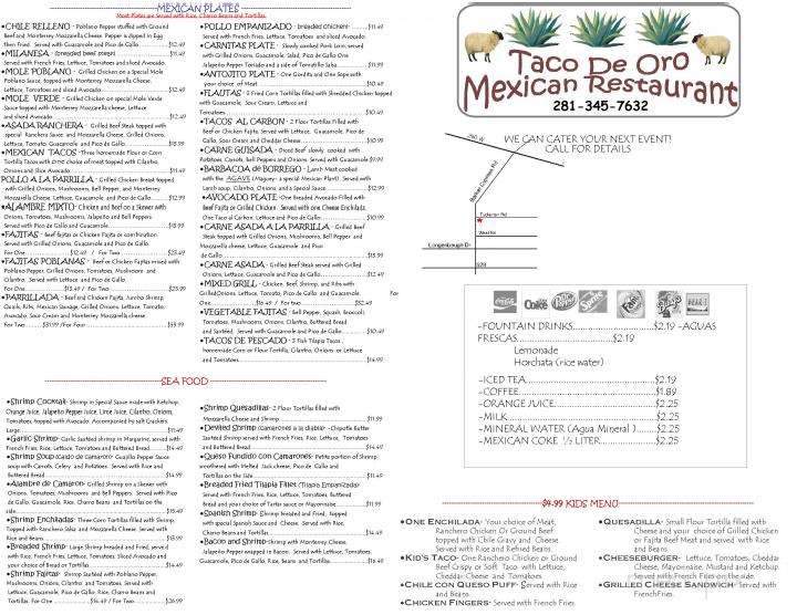 Taco De Oro Mexican Restaurant - Cypress, TX menu_pic