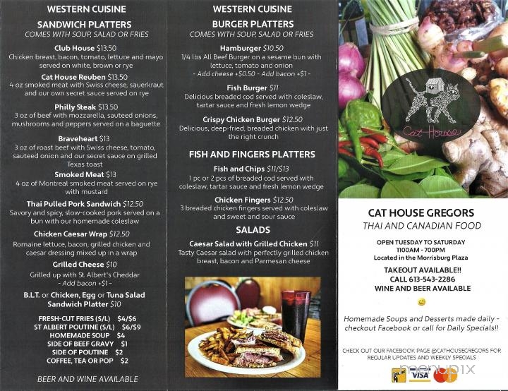 Cat House Gregors - Morrisburg, ON menu_pic