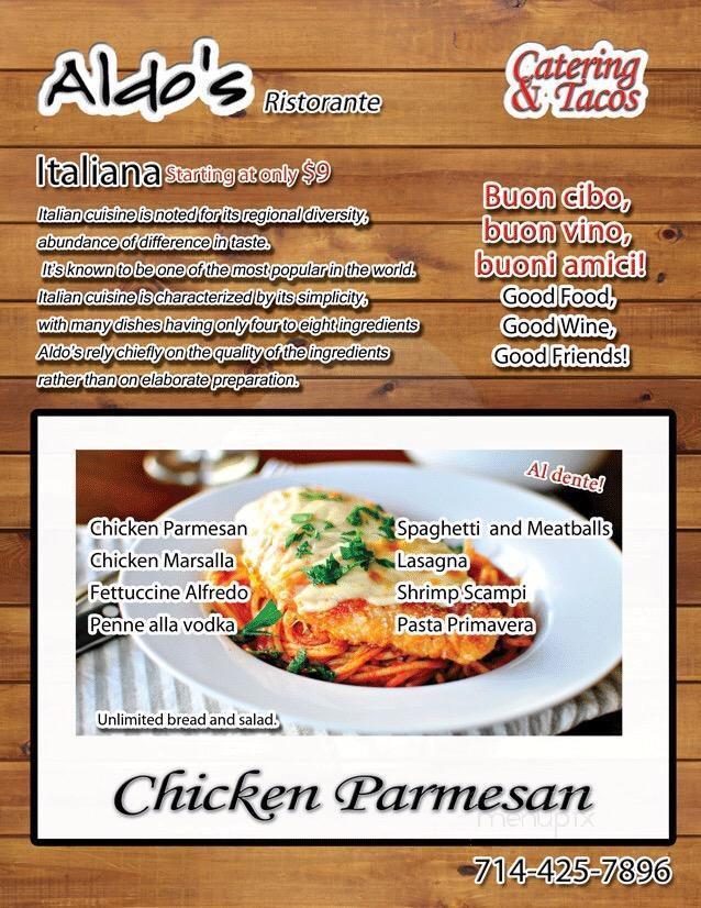 Aldo's Catering and Tacos - Santa Ana, CA menu_pic