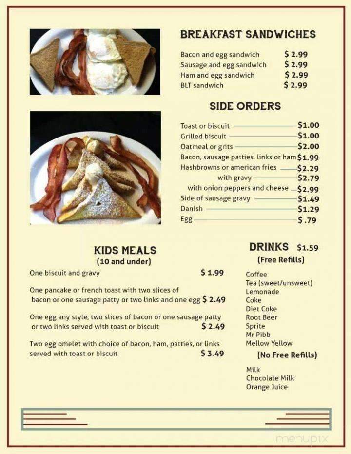 R & R Family Restaurant - Dana, IN menu_pic
