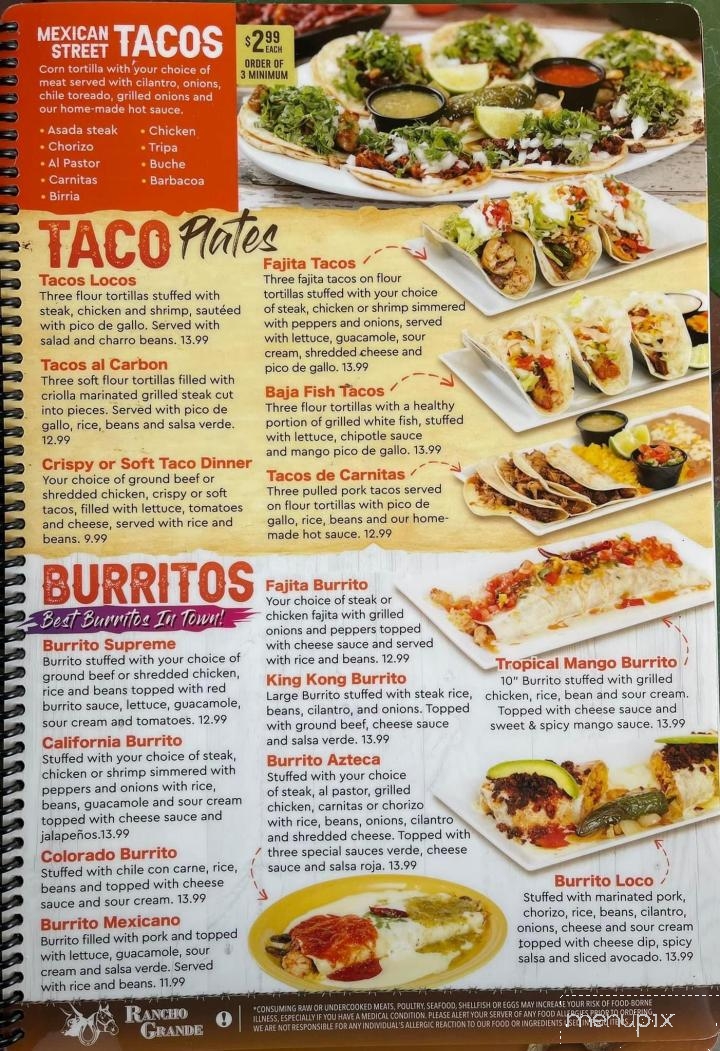 Rancho Grande - Madison, FL menu_pic