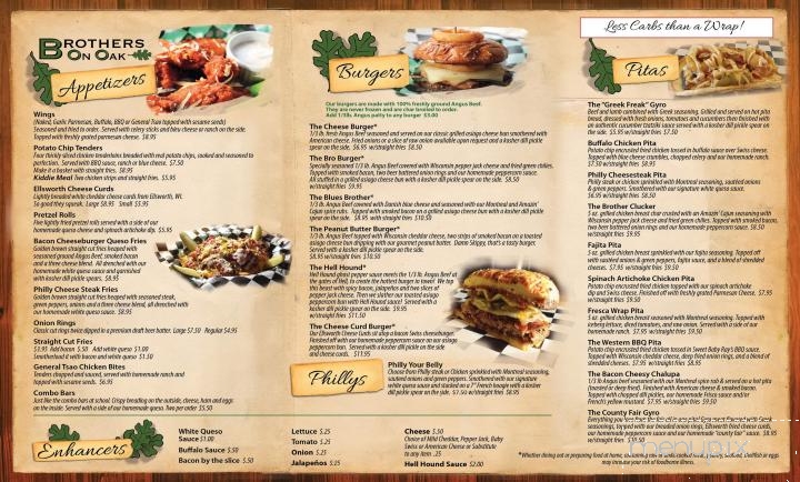 Brothers On Oak - Baraboo, WI menu_pic