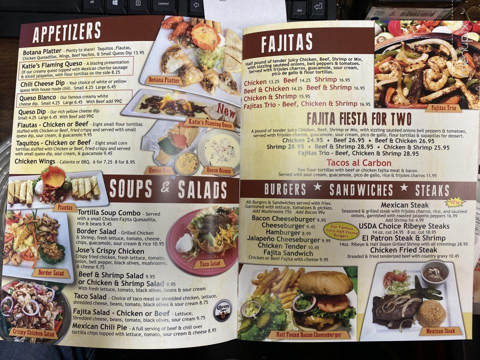 Jose Tequila's - Marshall, TX menu_pic
