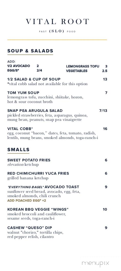 Vital Root - Denver, CO menu_pic