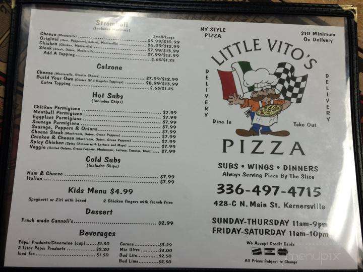 Little Vitos - Kernersville, NC menu_pic