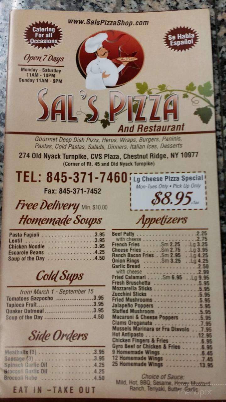 Sal's Pizza - Spring Valley, NY menu_pic