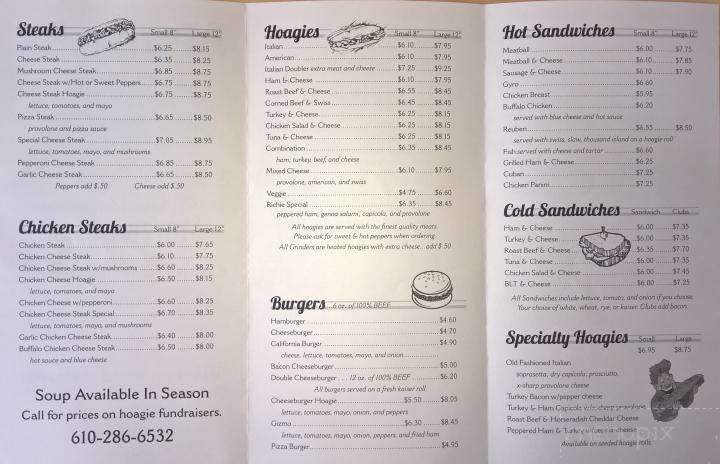 Nuse's Deli - Morgantown, PA menu_pic