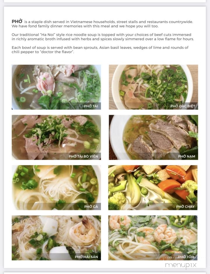 Pho Hung Vuong Restaurant - Tustin, CA menu_pic