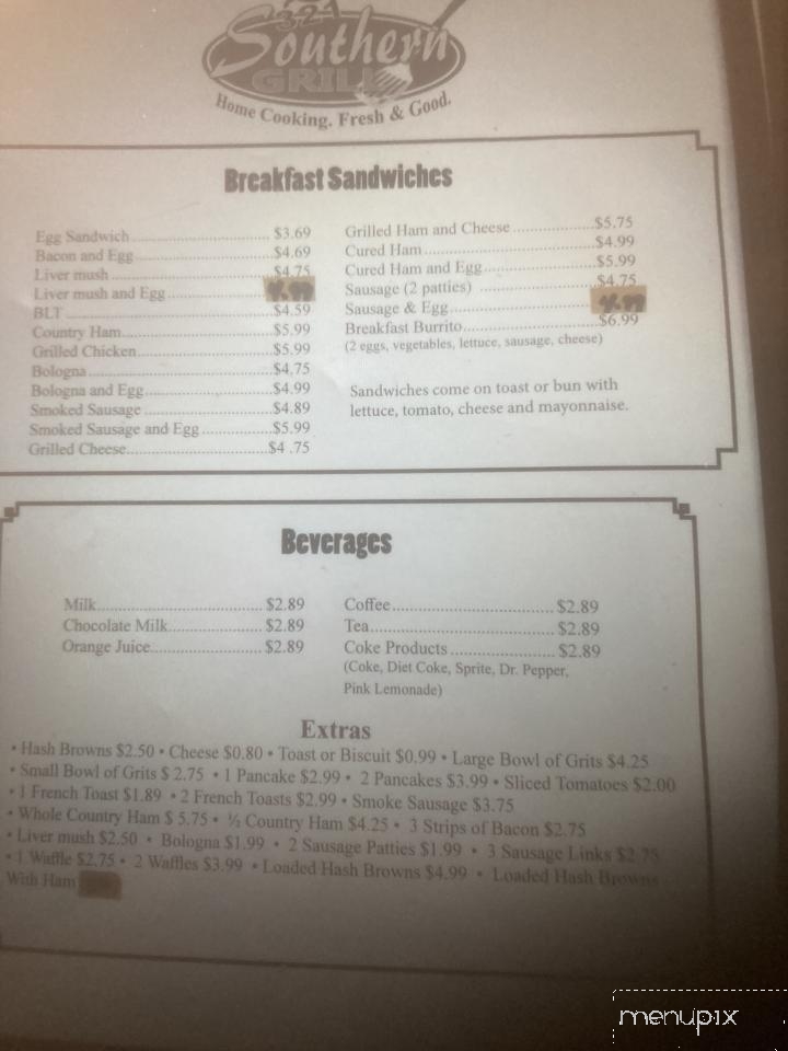 Southern Grill - York, SC menu_pic