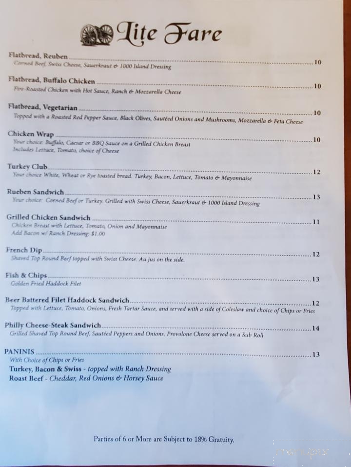 Burgoyne Grille - Ticonderoga, NY menu_pic