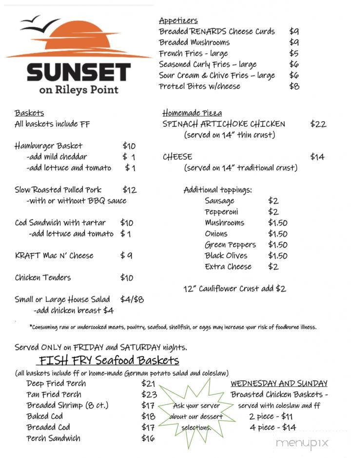 Sunset Bar & Grill - Sturgeon Bay, WI menu_pic