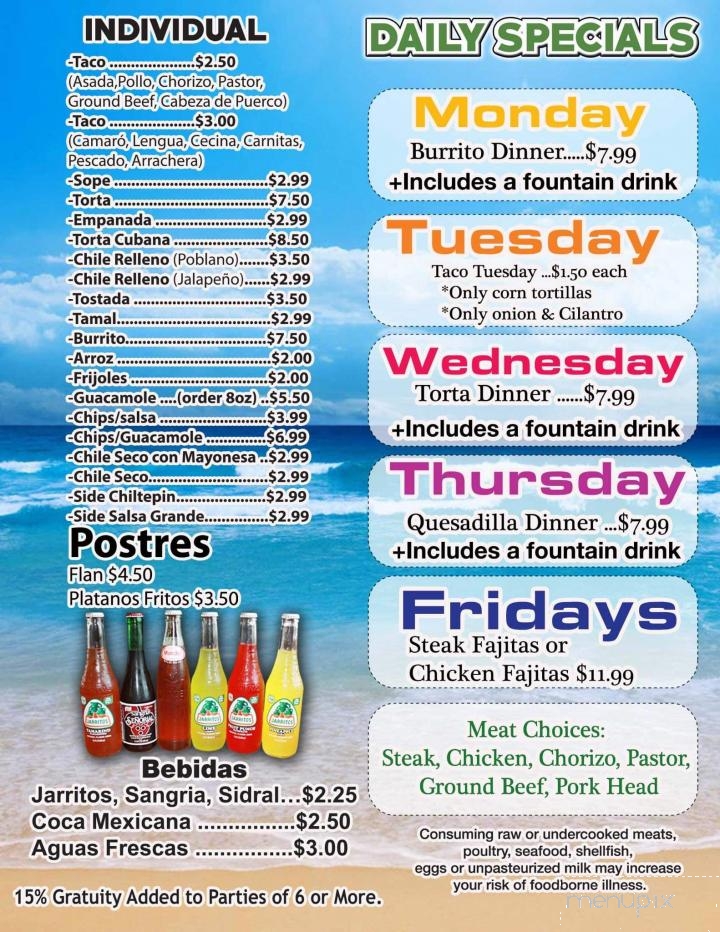 El Gordo Mexican Restaurant - McHenry, IL menu_pic