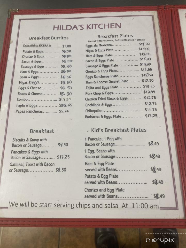 Hilda's Kitchen - Ennis, TX menu_pic