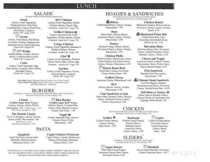 317 Steakhouse - Logan, WV menu_pic