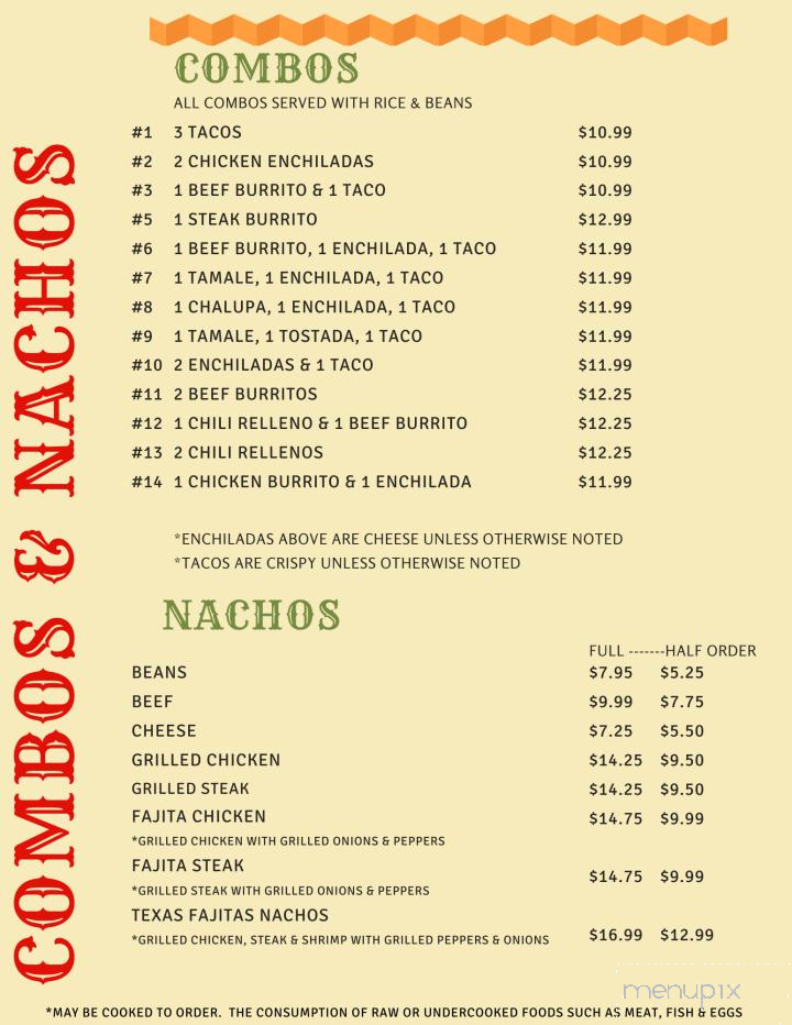 Rico's Mexican Restaurant - Stockbridge, GA menu_pic
