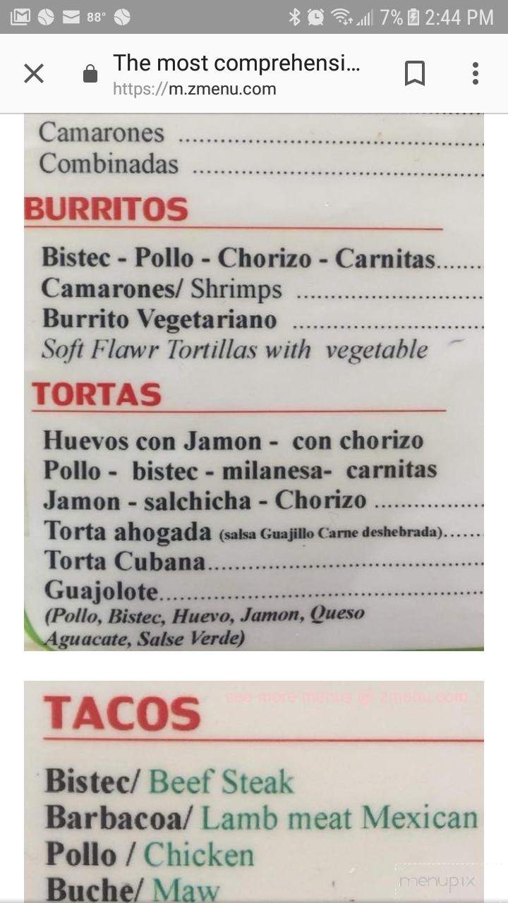 Los Amigos Dos - Dunedin, FL menu_pic