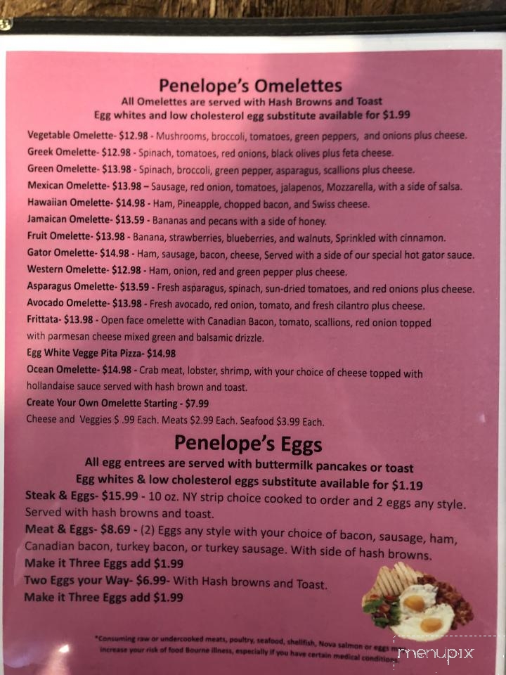 Penelope's diner - Delray Beach, FL menu_pic