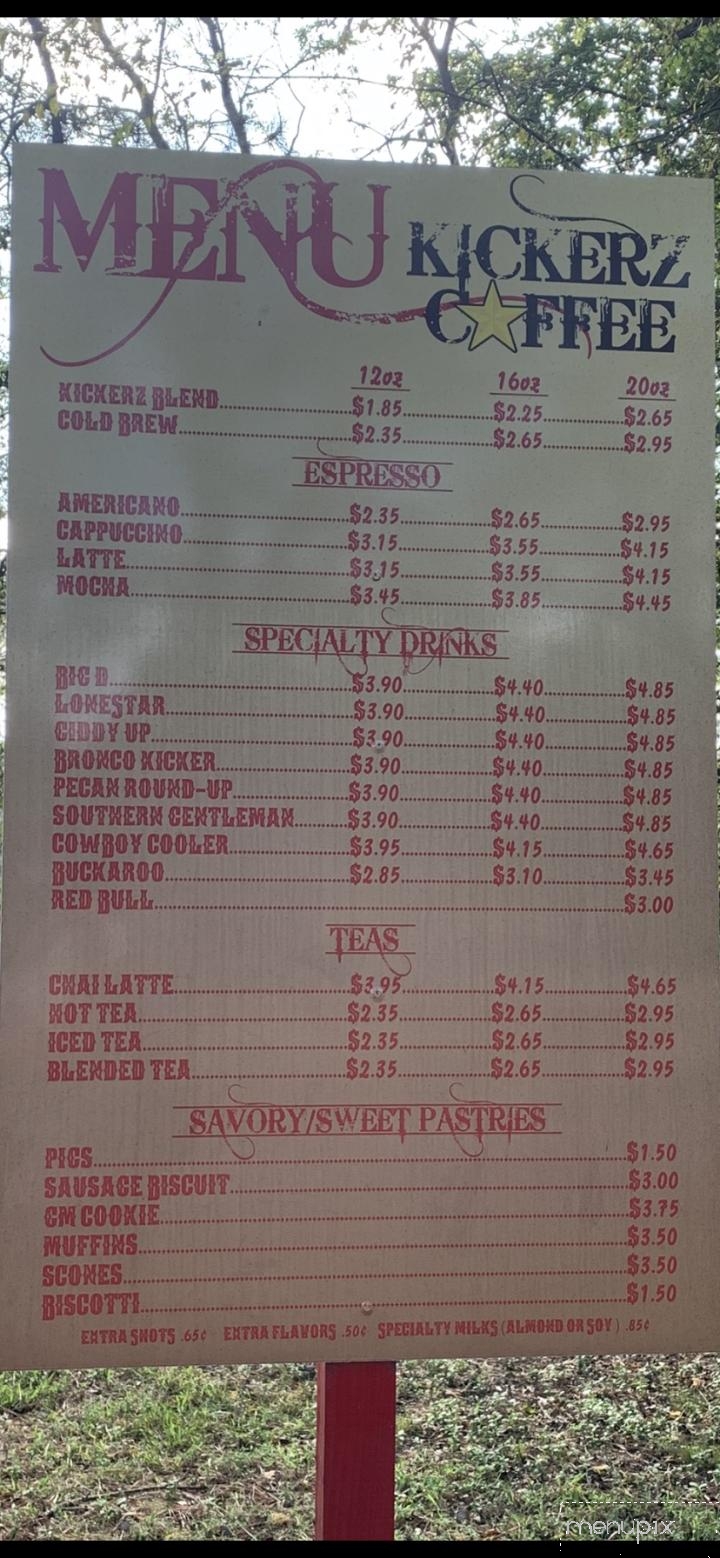 Kickerz Coffee - Bullard, TX menu_pic