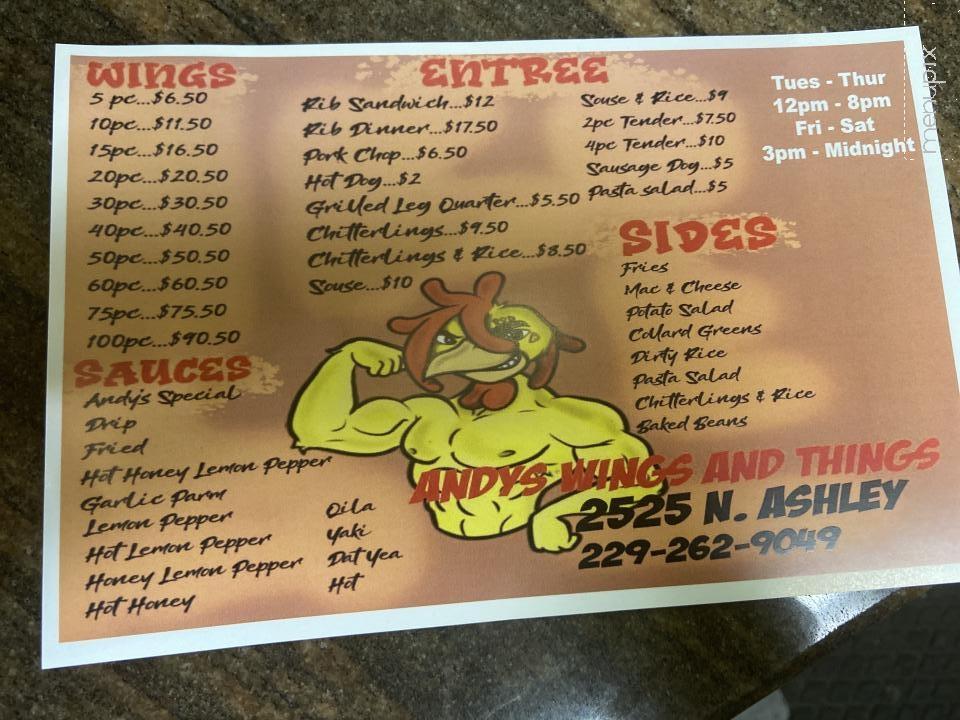 Andy's Wings & Things - Valdosta, GA menu_pic