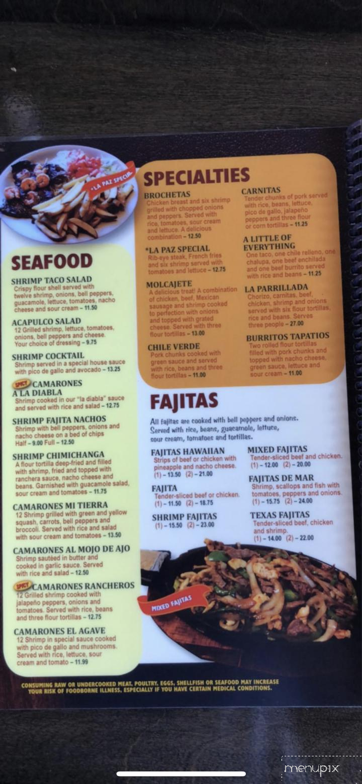 El Agave Mexican Restaurant - Florence, SC menu_pic