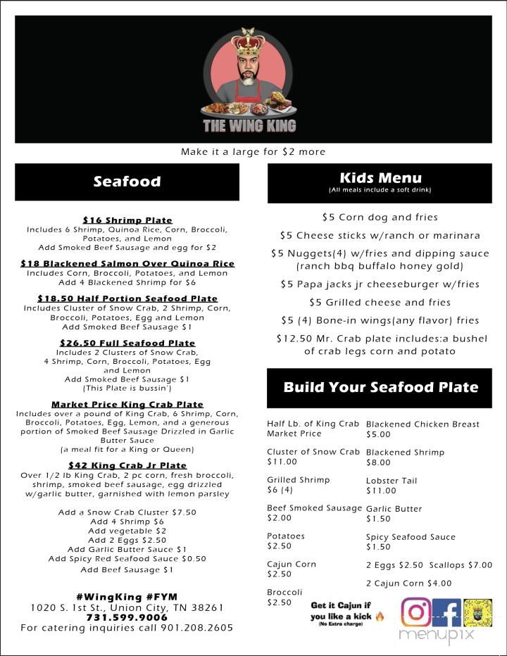 The Wing King - Union City, TN menu_pic