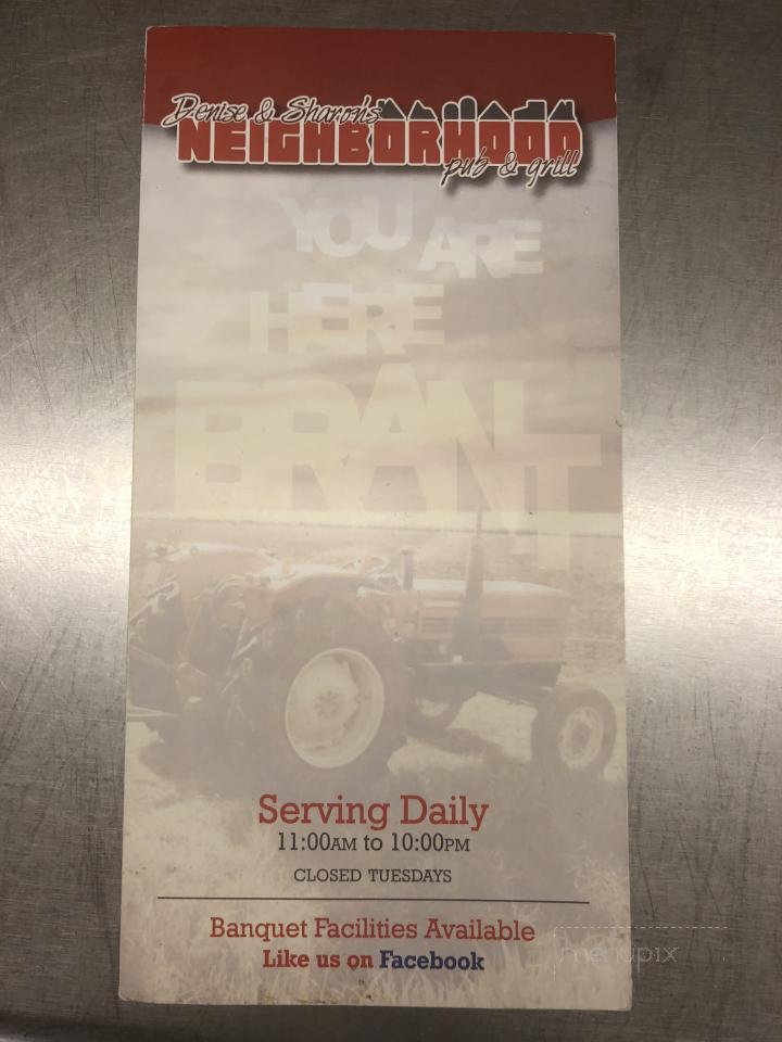 Neighborhood Pub & Grill - Chilton, WI menu_pic