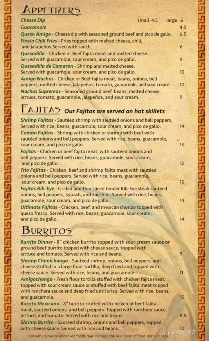 Amigos - Eureka Springs, AR menu_pic