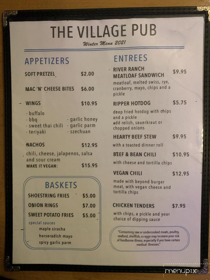 Wilmington Village Pub - Wilmington, VT menu_pic