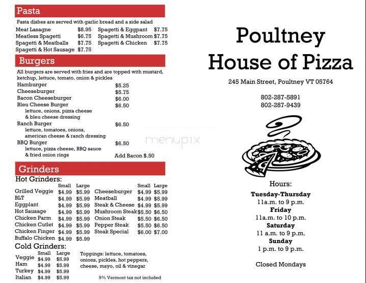 Poultney House Of Pizza - Poultney, VT
