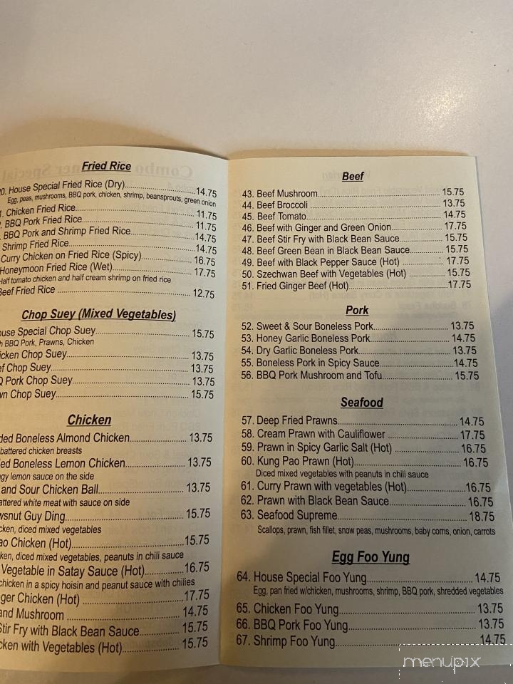 Dragon Fried Rice House - Agassiz, BC menu_pic