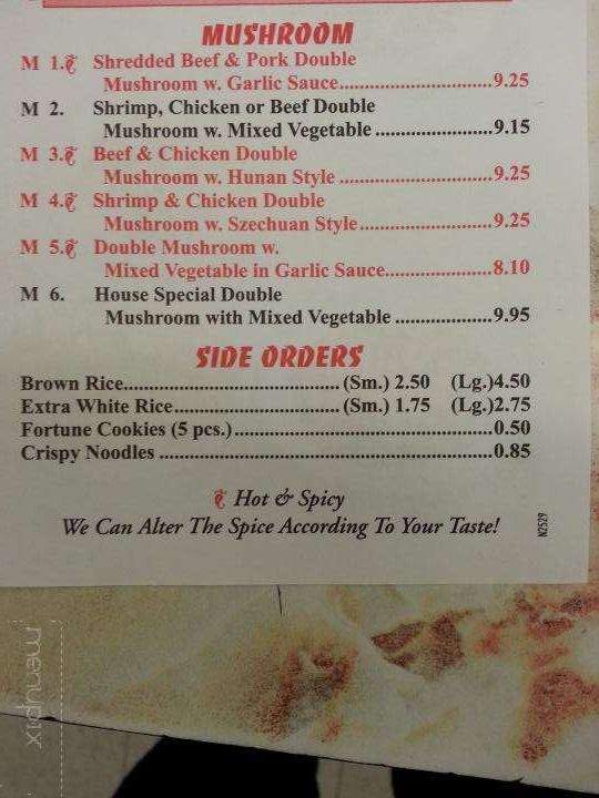 Number One Chinese Restaurant - Oneida, NY menu_pic