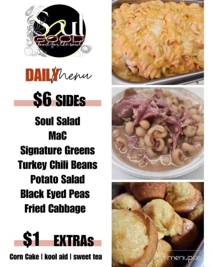 Soul Good - Tulare, CA menu_pic