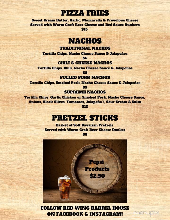 Red Wing Barrel House - Red Wing, MN menu_pic
