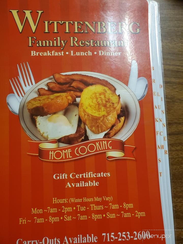Wittenberg Family Restaurant - Wittenberg, WI menu_pic