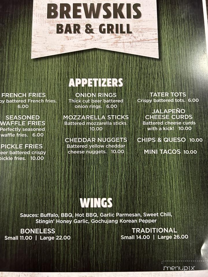 Brewskis LLC - Thompson, ND menu_pic