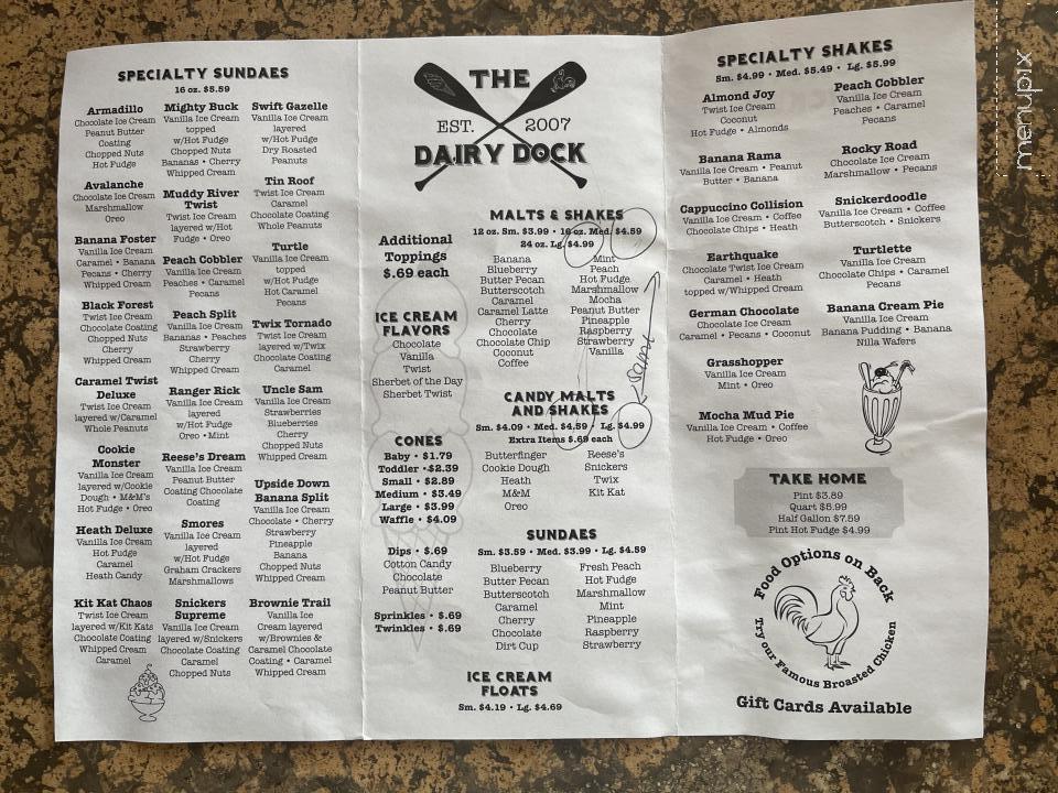 The Dairy Dock - Yankton, SD menu_pic