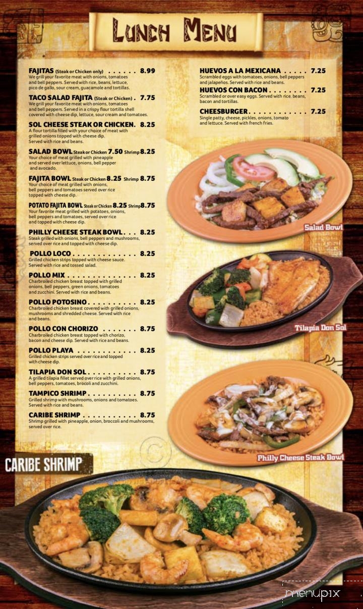 Don Sol - Marion, IL menu_pic