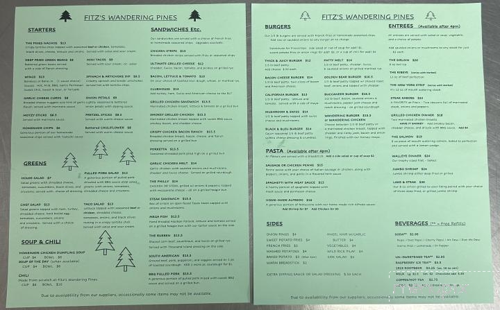 Wandering Pines Eatery & Pub - Gilbert, MN menu_pic