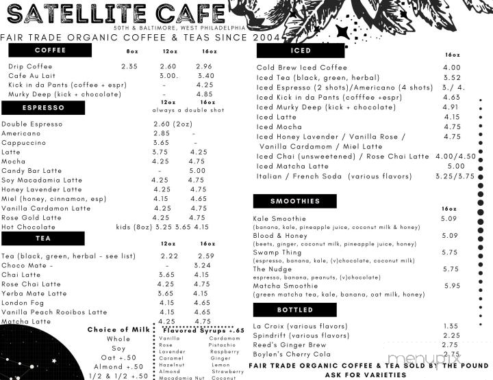 Satellite Cafe - Philadelphia, PA menu_pic