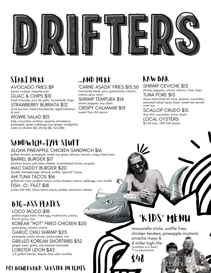 Drifters of Seaside - Seaside Heights, NJ menu_pic