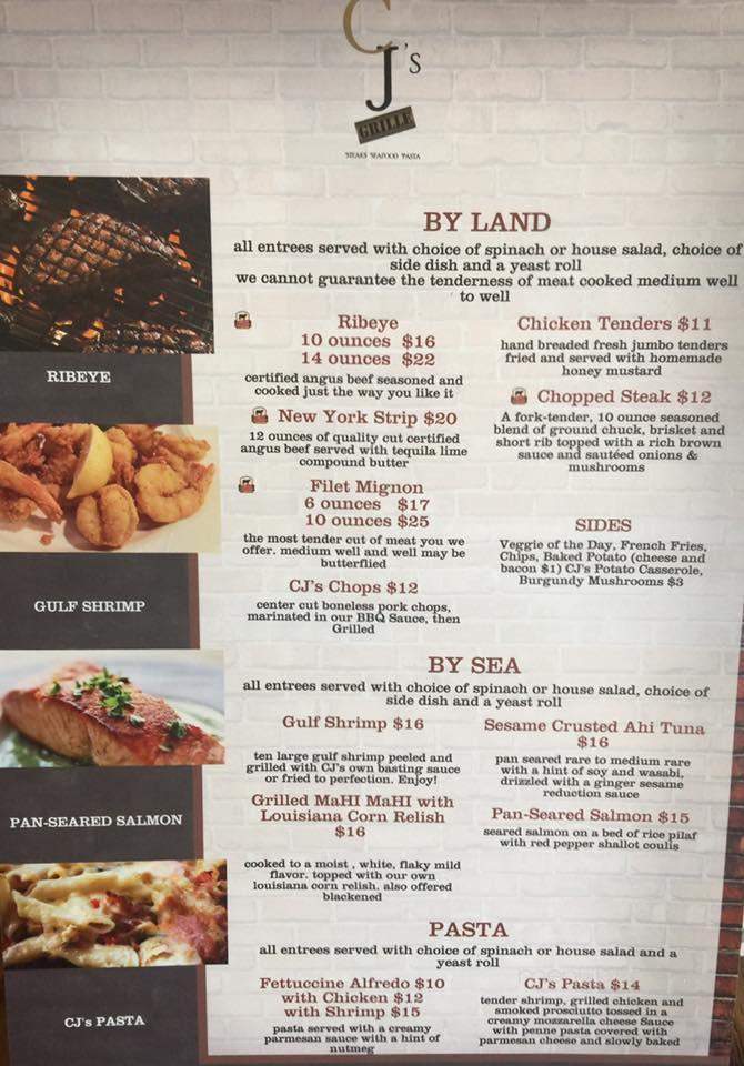 CJ's Grille - Andalusia, AL menu_pic
