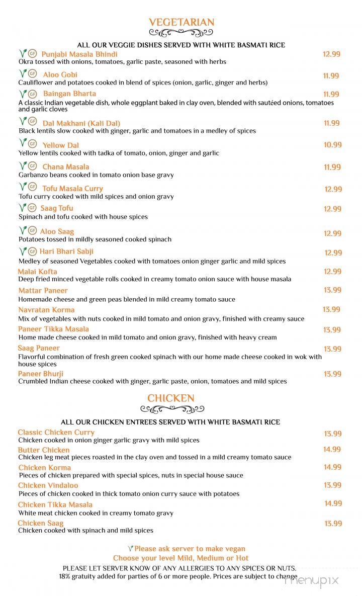 Bay Leaf Indian Kitchen - Fresno, CA menu_pic